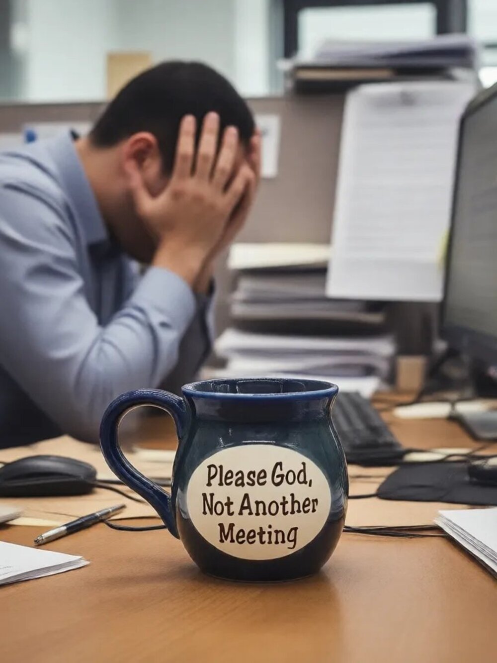 “Please God, Not Another Meeting” Funny Office Coffee Tea Mug